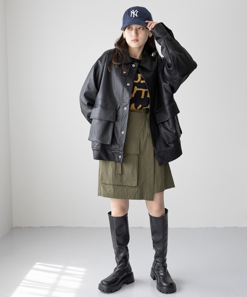 RAGEBLUE（レイジブルー）の「フロントポケット/カーゴミニスカパン（スカート・レディース・ブラック/オリーブ・FREE）」の17枚目の写真