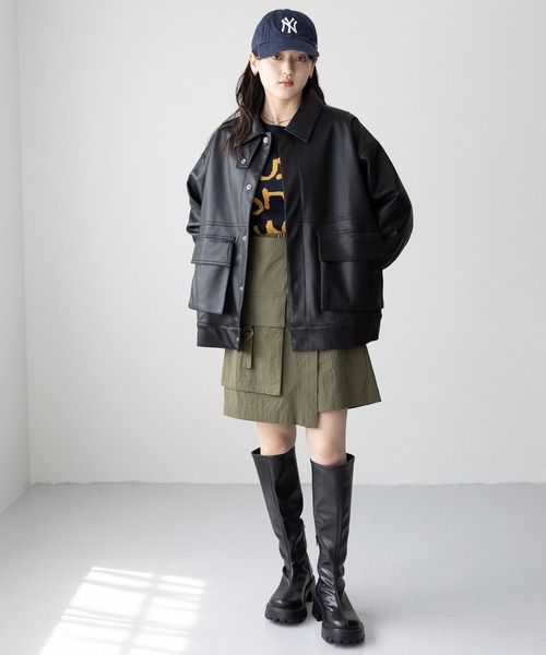 RAGEBLUE（レイジブルー）の「フロントポケット/カーゴミニスカパン（スカート・レディース・ブラック/オリーブ・FREE）」の18枚目の写真