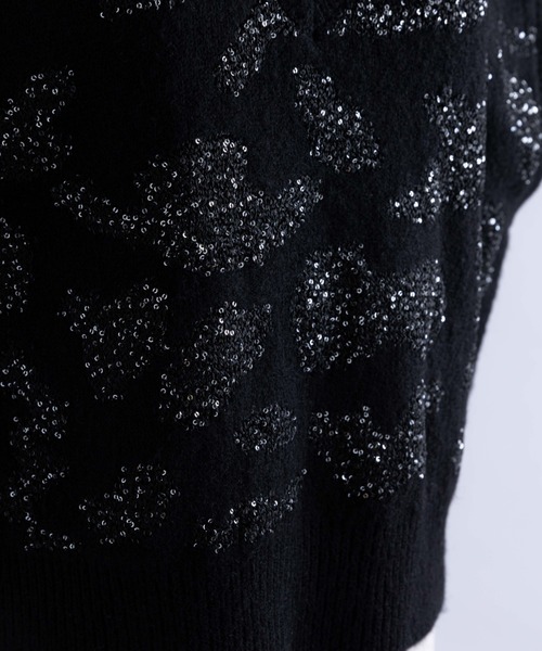 ニット セーター Sequin Jacquard Knit Vest レディース セール】Sequin Jacquard Knit Vest（ニット/セーター）｜EN
