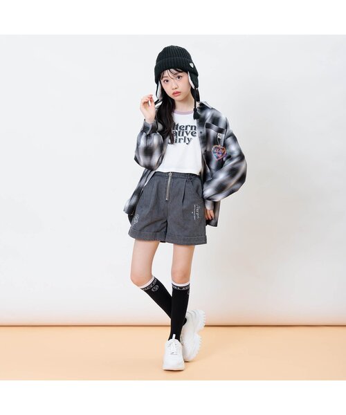 algy（アルジー）の「チャーム付きシャツ（シャツ/ブラウス・キッズ・ブラック/グリーン/インディゴブルー・SMALL/MEDIUM/X-SMALL/XX-SMALL/XXX-SMALL）」の4枚目の写真