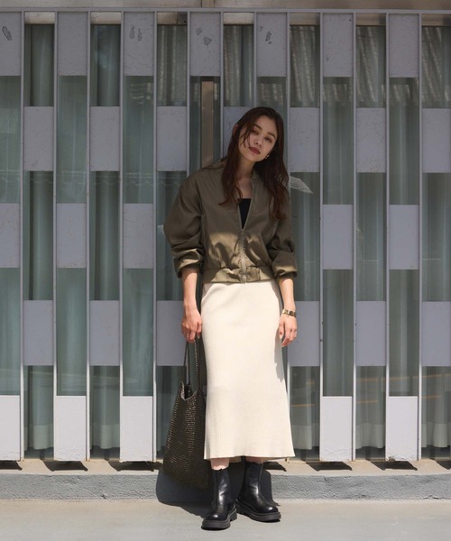 Edit Sheen（エディットシーン）の「リブニットスリットスカート（スカート・レディース・ブラウン/ダークグレー/ブラック/アイボリー・M）」の20枚目の写真