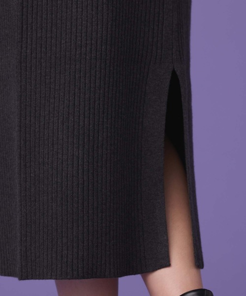 Edit Sheen（エディットシーン）の「リブニットスリットスカート（スカート・レディース・ブラウン/ダークグレー/ブラック/アイボリー・M）」の15枚目の写真