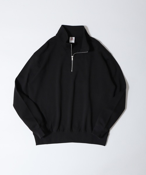 JERZEESハーフジップスウェットXXLフェードブラック短丈CBOY美品当時物 JERZEES / ジャージーズ / Nu BLEND ハーフジップスウェット