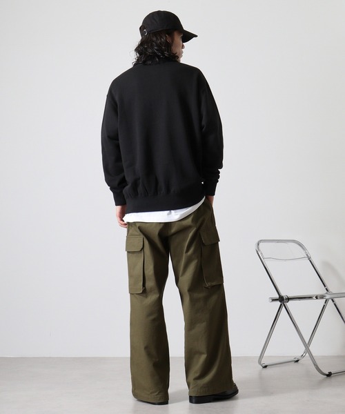 CROSS & STITCH（クロスステッチ）の「CROSS&STITCH ヘビーウェイト ハーフジップスウェット/トレーナー（スウェット・メンズ・ホワイト/ブラック/アッシュ・L/M/XXL/XL）」の16枚目の写真