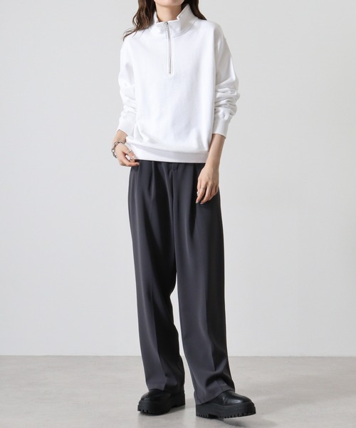 CROSS & STITCH（クロスステッチ）の「CROSS&STITCH ヘビーウェイト ハーフジップスウェット/トレーナー（スウェット・メンズ・ホワイト/ブラック/アッシュ・L/M/XXL/XL）」の11枚目の写真