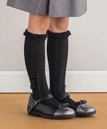 BeBe Petits Pois Vert | 【店舗限定】サイドリボン3連ハイソックス(17~24cm)(ソックス/靴下)