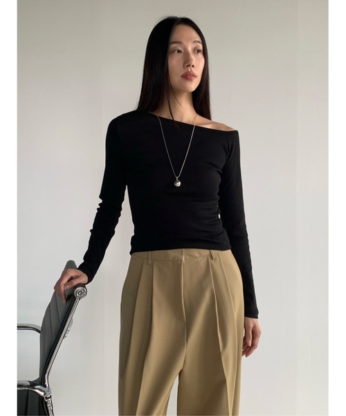 アンバランス配色ロンT（Tシャツ/カットソー）｜Didot.showroom（ディ