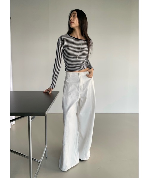 アンバランス配色ロンT（Tシャツ/カットソー）｜Didot.showroom（ディ