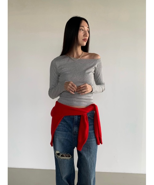 Didot.showroom(ディドット ショールーム)の「アンバランス配色ロンT(Tシャツ/カットソー・レディース・ストライプ/ネイビー/ホワイト/グレー/ブラック・FREE)」の20枚目の写真