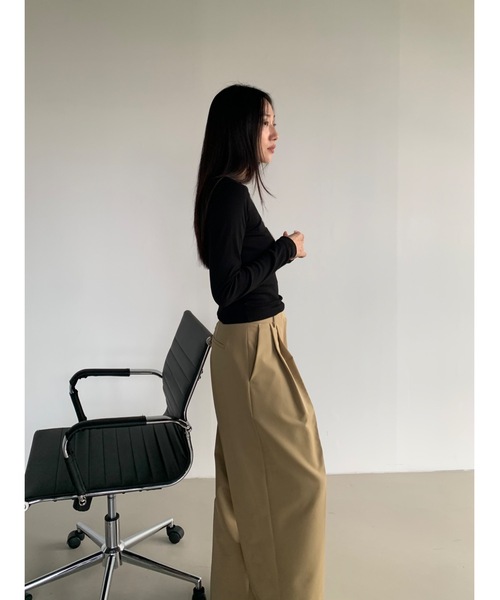 Didot.showroom(ディドット ショールーム)の「アンバランス配色ロンT(Tシャツ/カットソー・レディース・ストライプ/ネイビー/ホワイト/グレー/ブラック・FREE)」の13枚目の写真