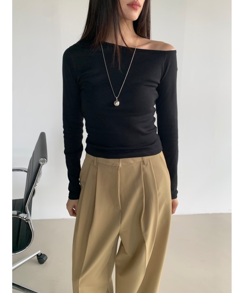 アンバランス配色ロンT（Tシャツ/カットソー）｜Didot.showroom（ディ