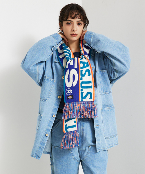 ABAHOUSE（アバハウス）の「【DICKIES/ディッキーズ】 EX 3LINE&LOGO SOCCER MUFF/ラインサッカーマフラー（マフラー・メンズ・ブルー系その他/ブラック系その他2/レッド系その他/ブルー系その他2/レッド系その他2/ブラック系その他・フリー）」の4枚目の写真