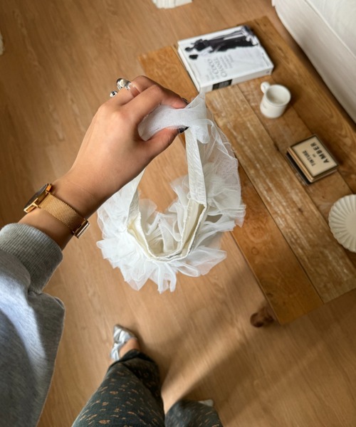 efill（エフィル）の「フリル レース ハンドバッグ（ハンドバッグ・レディース・ホワイト・FREE）」の6枚目の写真