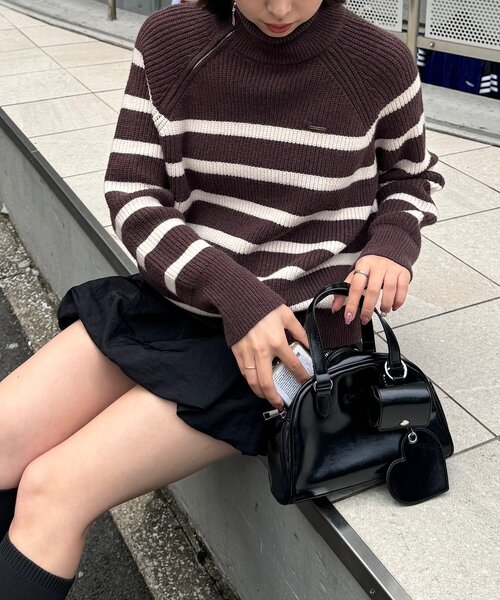 セール】アシメハーフジップルーズニット（ニット/セーター）｜Chico