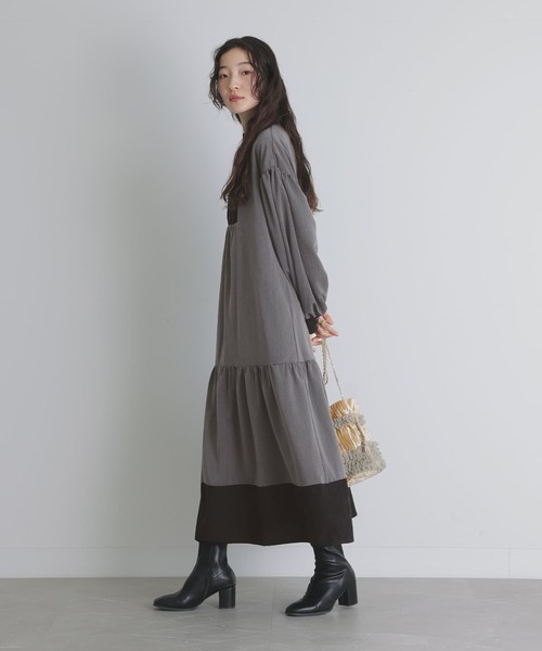 somari imagination(ソマリ イマジネーション)の「『配色ティアードワンピース』(ワンピース・レディース・ブルー/チャコール・1/2)」の20枚目の写真