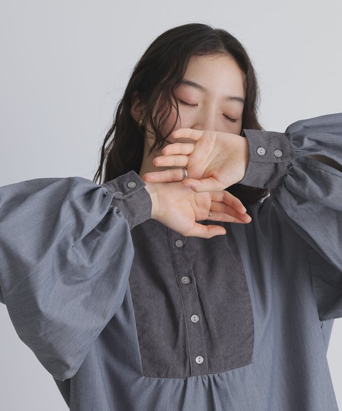 somari imagination(ソマリ イマジネーション)の「『配色ティアードワンピース』(ワンピース・レディース・ブルー/チャコール・1/2)」の4枚目の写真
