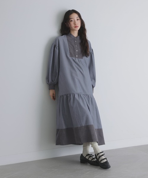 somari imagination(ソマリ イマジネーション)の「『配色ティアードワンピース』(ワンピース・レディース・ブルー/チャコール・1/2)」の17枚目の写真