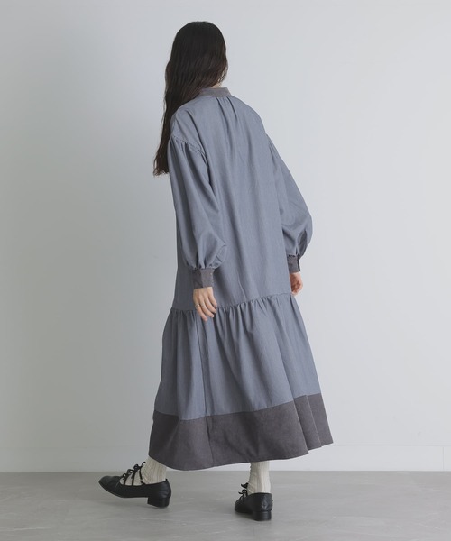 somari imagination(ソマリ イマジネーション)の「『配色ティアードワンピース』(ワンピース・レディース・ブルー/チャコール・1/2)」の15枚目の写真