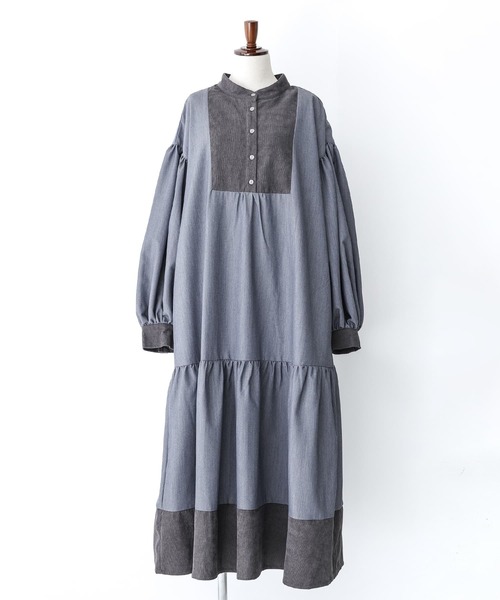 somari imagination(ソマリ イマジネーション)の「『配色ティアードワンピース』(ワンピース・レディース・ブルー/チャコール・1/2)」の22枚目の写真