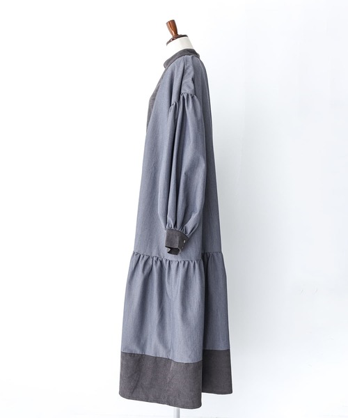 somari imagination(ソマリ イマジネーション)の「『配色ティアードワンピース』(ワンピース・レディース・ブルー/チャコール・1/2)」の18枚目の写真