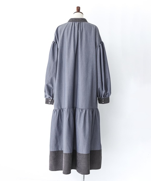 somari imagination(ソマリ イマジネーション)の「『配色ティアードワンピース』(ワンピース・レディース・ブルー/チャコール・1/2)」の16枚目の写真