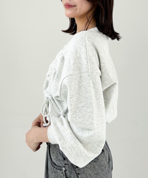 Heather（ヘザー）の「ドロスト裏毛スウェット　249304（スウェット・レディース・グレー/ブラック/オートミール・FREE）」の5枚目の写真