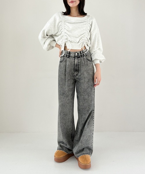 Heather（ヘザー）の「ドロスト裏毛スウェット　249304（スウェット・レディース・グレー/ブラック/オートミール・FREE）」の7枚目の写真