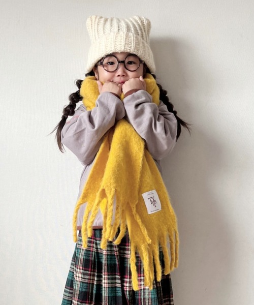 CIAOPANIC TYPY（チャオパニックティピー）の「【KIDS】【静電気防止】太フリンジマフラー（マフラー・キッズ・ブルー/イエロー/オフホワイト/ライトグレー・ONE SIZE）」の16枚目の写真