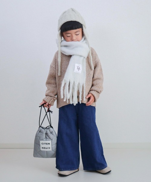 CIAOPANIC TYPY（チャオパニックティピー）の「【KIDS】【静電気防止】太フリンジマフラー（マフラー・キッズ・ブルー/イエロー/オフホワイト/ライトグレー・ONE SIZE）」の20枚目の写真