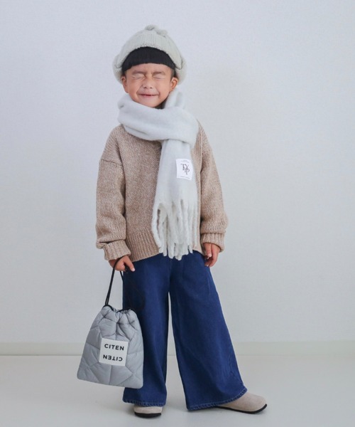 CIAOPANIC TYPY（チャオパニックティピー）の「【KIDS】【静電気防止】太フリンジマフラー（マフラー・キッズ・ブルー/イエロー/オフホワイト/ライトグレー・ONE SIZE）」の22枚目の写真