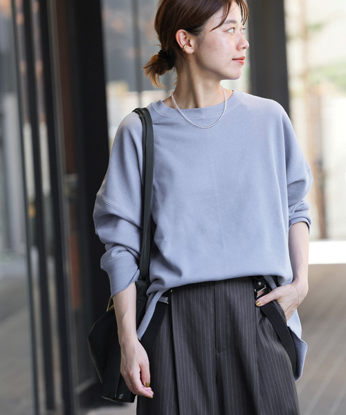 JOURNAL STANDARD relume(ジャーナルスタンダード レリューム)の「《追加2》オーバーサイズロングスウェット(スウェット・レディース・チャコールグレー/ブルー/アイボリー/オレンジ・FREE)」の3枚目の写真