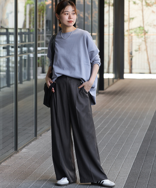 JOURNAL STANDARD relume(ジャーナルスタンダード レリューム)の「《追加2》オーバーサイズロングスウェット(スウェット・レディース・チャコールグレー/ブルー/アイボリー/オレンジ・FREE)」の18枚目の写真