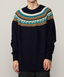 【未使用】 CHAMULAフェアアイルプルオーバーニット CHAMULA（チャムラ）の「CHAMULA / フェアアイル柄 タートルネック