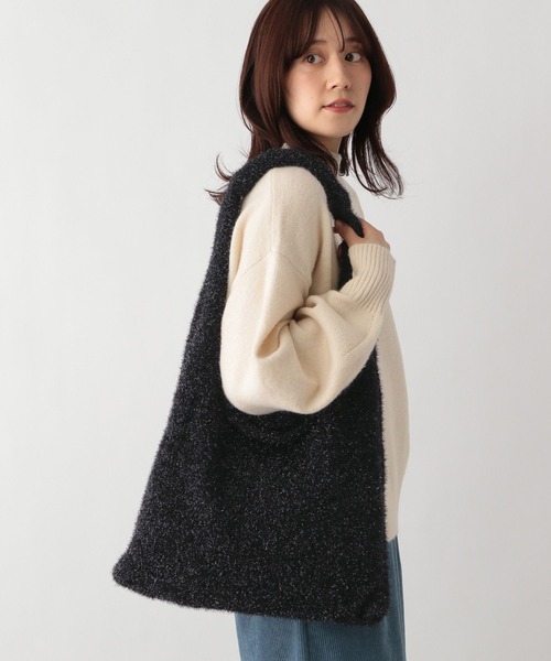 GLOBAL WORK Smile Seed Store（グローバルワーク スマイルシードストア）の「キラキラニットバッグ/161166（トートバッグ・レディース・ブラック/ライトグレー・FREE）」の21枚目の写真