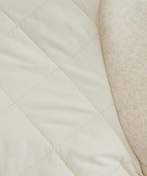 DRESKIP(ドレスキップ)の「◆【吸湿発熱】すっきり上品に女性らしく お袖フェイクウール キルトコート(ノーカラーコート・レディース・オフホワイト/チャコールグレー/ブラック・02/03/04)」の9枚目の写真