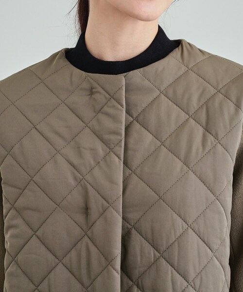 DRESKIP(ドレスキップ)の「◆【吸湿発熱】すっきり上品に女性らしく お袖フェイクウール キルトコート(ノーカラーコート・レディース・オフホワイト/チャコールグレー/ブラック・02/03/04)」の13枚目の写真