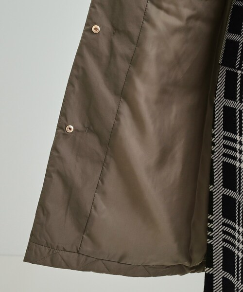 DRESKIP(ドレスキップ)の「◆【吸湿発熱】すっきり上品に女性らしく お袖フェイクウール キルトコート(ノーカラーコート・レディース・オフホワイト/チャコールグレー/ブラック・02/03/04)」の7枚目の写真