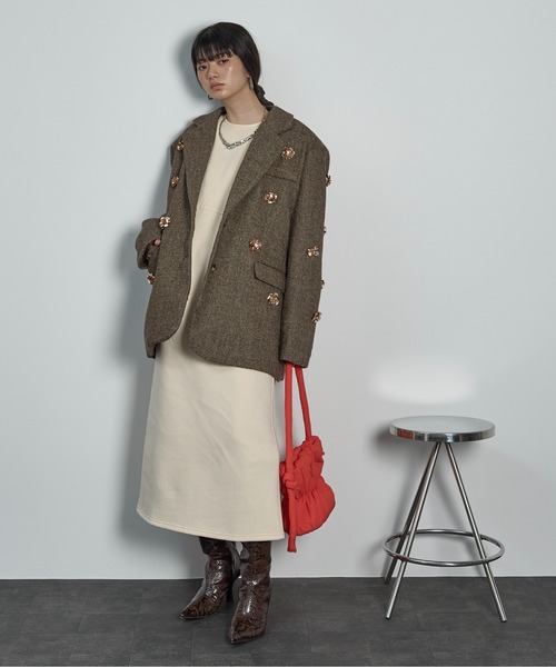 THE YOn(ザヨン)の「コルセットデザインスウェットワンピース(ワンピース・レディース・ターコイズブルー/チャコールグレー/アイボリー・FREE)」の19枚目の写真