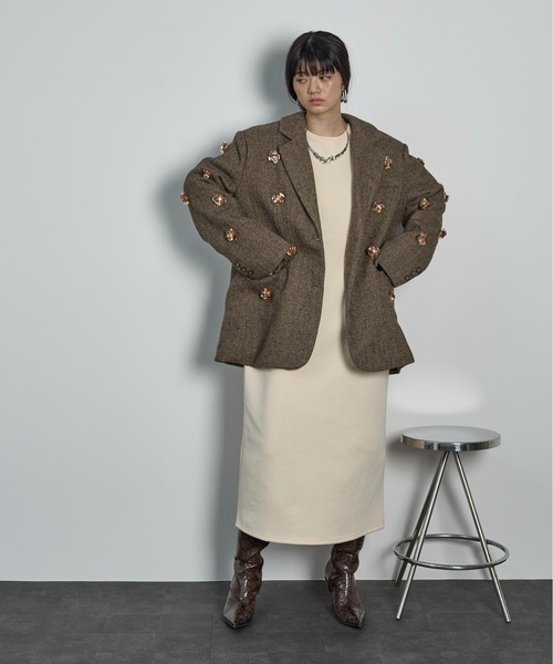 THE YOn(ザヨン)の「コルセットデザインスウェットワンピース(ワンピース・レディース・ターコイズブルー/チャコールグレー/アイボリー・FREE)」の18枚目の写真