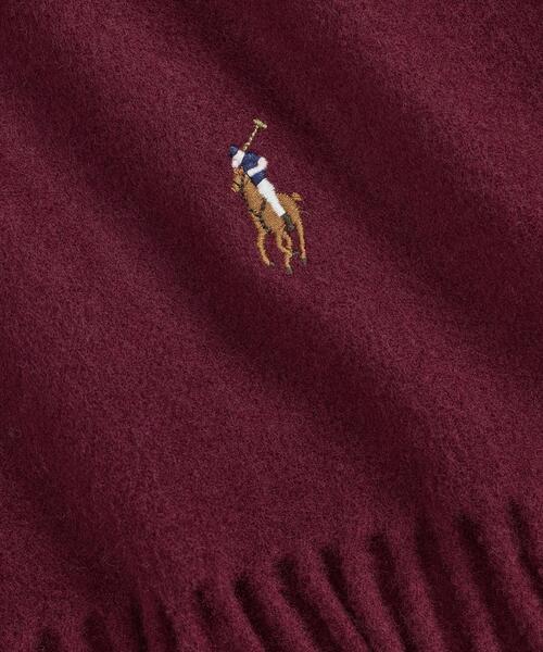 POLO RALPH LAUREN（ポロ ラルフ ローレン）の「フリンジ バージン ウール マフラー（マフラー・メンズ・レッド・ONE）」の2枚目の写真