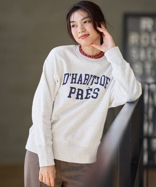ANY(エニィ)の「【洗濯機可】裏起毛スウェットロゴプルオーバー(Tシャツ/カットソー・レディース・アイボリー系/グレー系/ライトグレー系・4)」の5枚目の写真