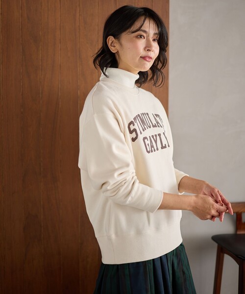ANY(エニィ)の「【洗濯機可】裏起毛スウェットロゴプルオーバー(Tシャツ/カットソー・レディース・アイボリー系/グレー系/ライトグレー系・4)」の14枚目の写真