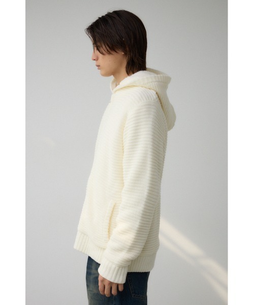 AZUL by moussy（アズールバイマウジー）の「ガーターボアジップフーディーニット（パーカー・メンズ・ブラック系その他/ホワイト/ブラック/グレー系その他・MEDIUM/LARGE）」の11枚目の写真