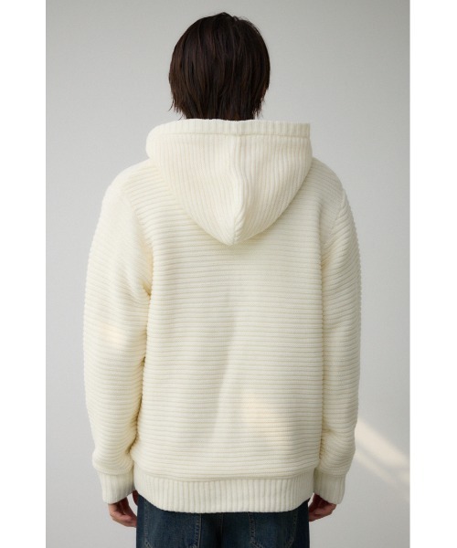 AZUL by moussy（アズールバイマウジー）の「ガーターボアジップフーディーニット（パーカー・メンズ・ブラック系その他/ホワイト/ブラック/グレー系その他・MEDIUM/LARGE）」の12枚目の写真