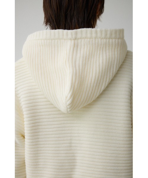 AZUL by moussy（アズールバイマウジー）の「ガーターボアジップフーディーニット（パーカー・メンズ・ブラック系その他/ホワイト/ブラック/グレー系その他・MEDIUM/LARGE）」の14枚目の写真