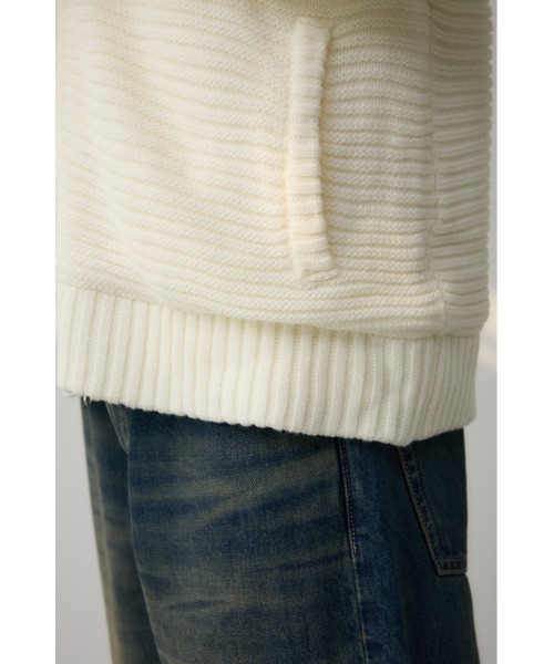 AZUL by moussy（アズールバイマウジー）の「ガーターボアジップフーディーニット（パーカー・メンズ・ブラック系その他/ホワイト/ブラック/グレー系その他・MEDIUM/LARGE）」の17枚目の写真