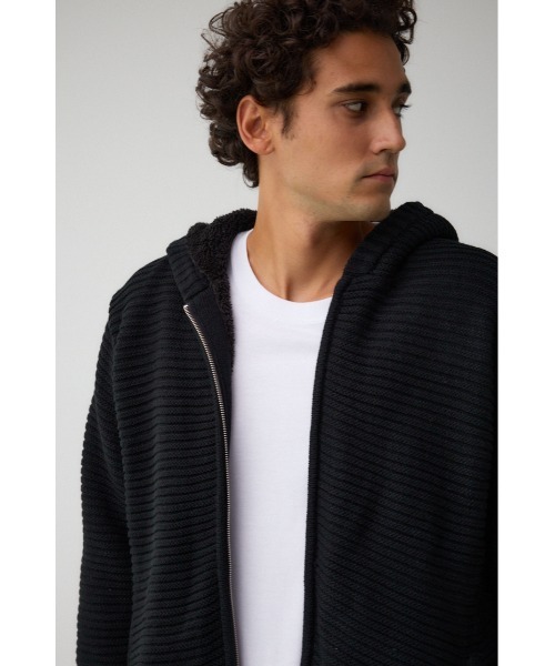 AZUL by moussy（アズールバイマウジー）の「ガーターボアジップフーディーニット（パーカー・メンズ・ブラック系その他/ホワイト/ブラック/グレー系その他・MEDIUM/LARGE）」の19枚目の写真