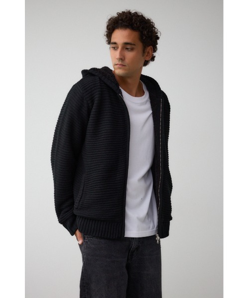 AZUL by moussy（アズールバイマウジー）の「ガーターボアジップフーディーニット（パーカー・メンズ・ブラック系その他/ホワイト/ブラック/グレー系その他・MEDIUM/LARGE）」の20枚目の写真