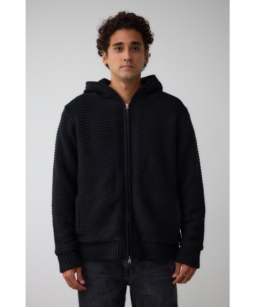 AZUL by moussy（アズールバイマウジー）の「ガーターボアジップフーディーニット（パーカー・メンズ・ブラック系その他/ホワイト/ブラック/グレー系その他・MEDIUM/LARGE）」の22枚目の写真