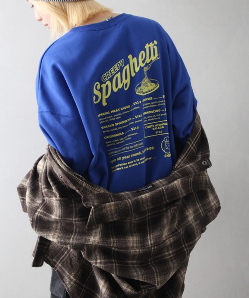 SpRay(スプレイ)の「裏起毛スパゲッティおばけスウェット(スウェット・レディース・グレー/ブルー/オートミール/スミクロ/アイボリー/ピンク・FREE)」の19枚目の写真
